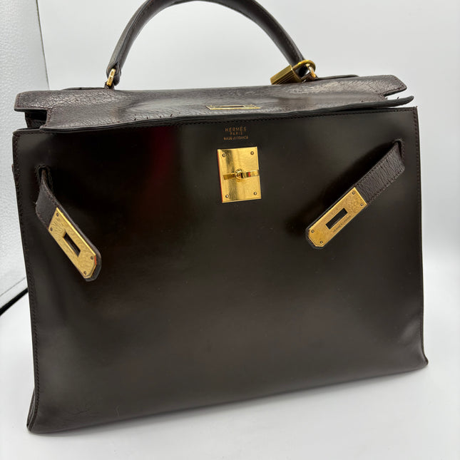 Sac Hermès Kelly 32 vintage marron