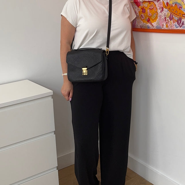 Sac Pochette Louis Vuitton Métis Cuir Empreinte Noir