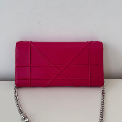 Sac Dior Wallet on chain Diorama rose fushia