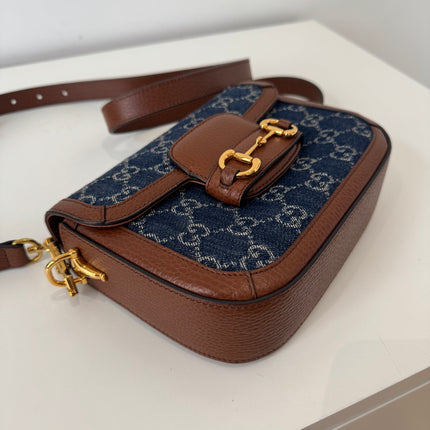 Sac Gucci Horsebit 1955 PM Denim