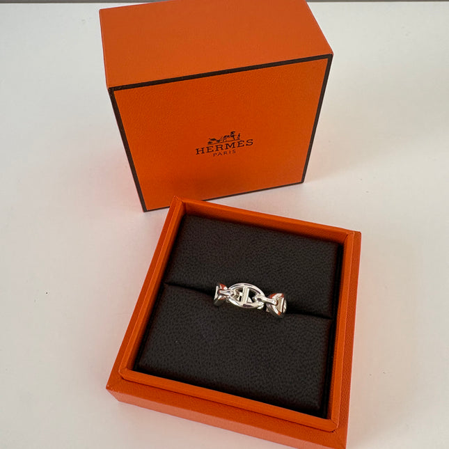 Bague Hermès chaîne d’ancre T53