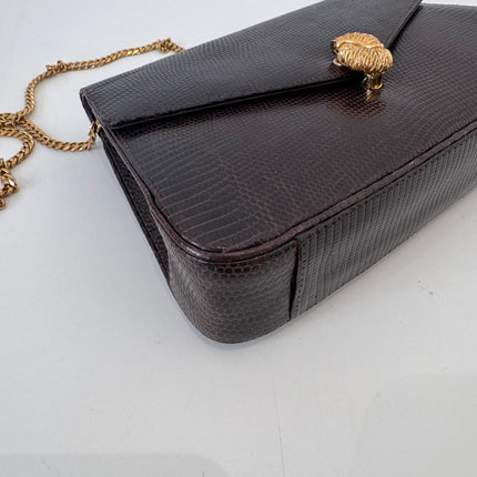 Sac Dior Vintage lézard marron