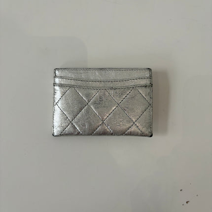 Porte cartes Chanel argent