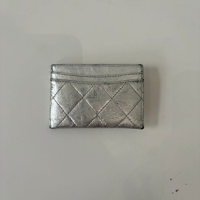 Porte cartes Chanel argent