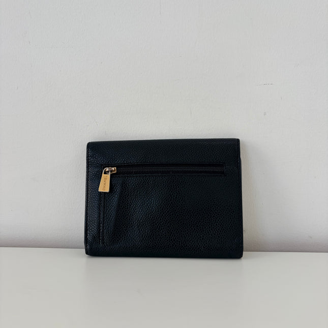 Portefeuille Chanel CC Caviar noir