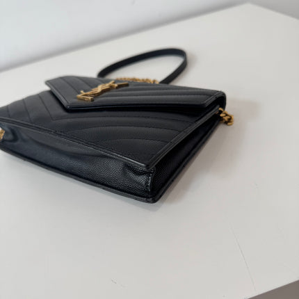 Sac Saint Laurent cassandre enveloppe chain Wallet noir