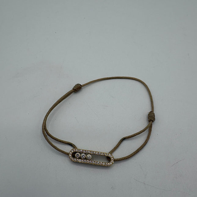 Bracelet Messika cordon beige pavé care(s)