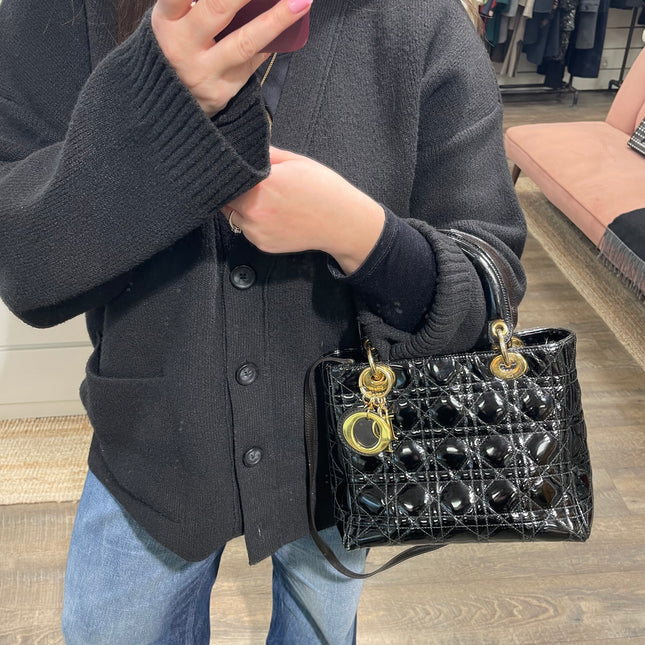 Sac Lady Dior Medium Vernis