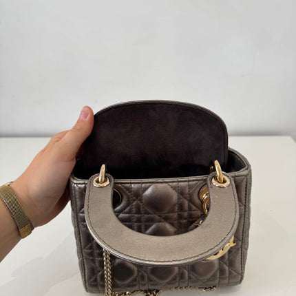 Sac Dior Mini Lady Dior bandoulière Mordoré