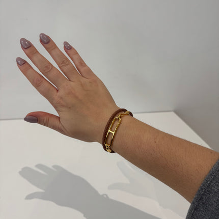 Bracelet Hermès Roulis Double Tour Gold T2