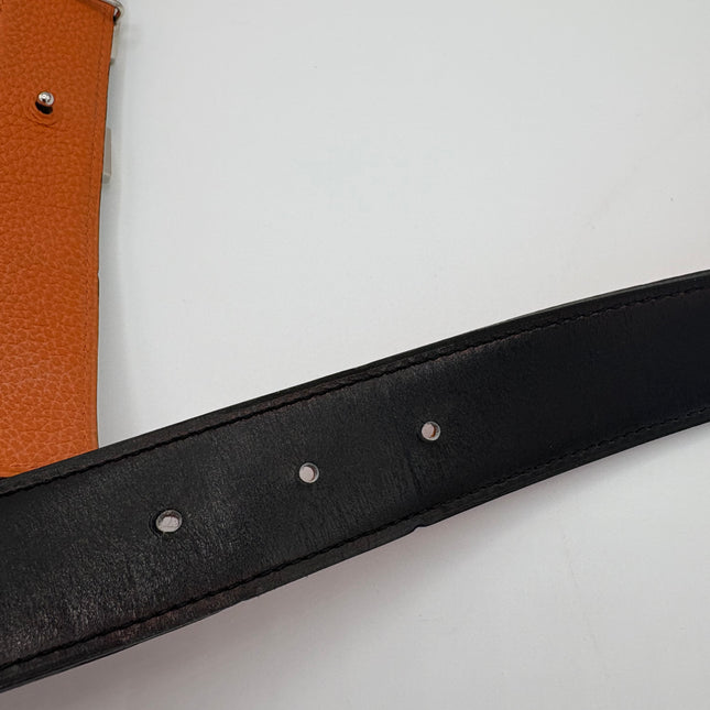 Boucle de ceinture Hermes + cuir de ceinture réversible 32mm