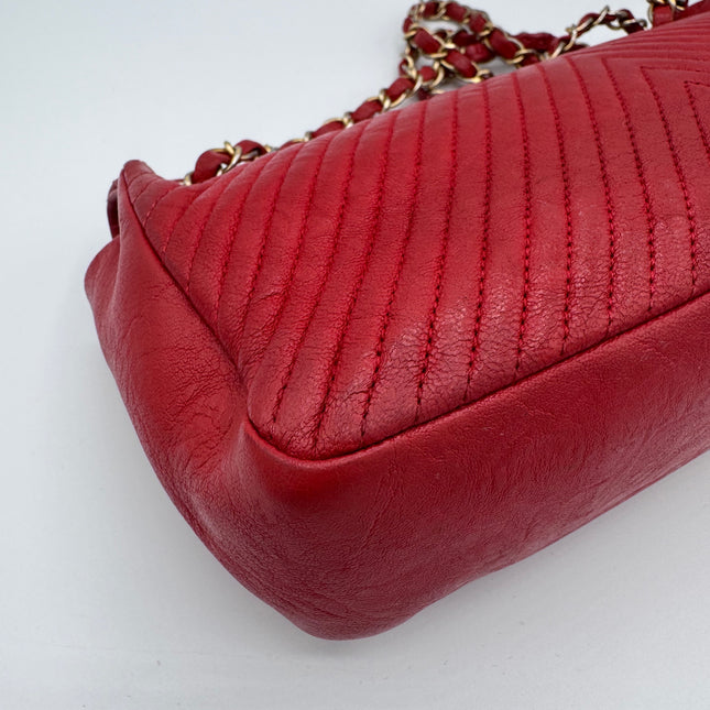 Sac chevrons Chanel Rouge