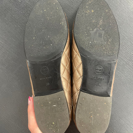 Ballerines Chanel Matelassées Bronze T39