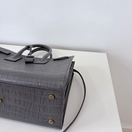 Sac de Jour Saint Laurent Croco Gris Small