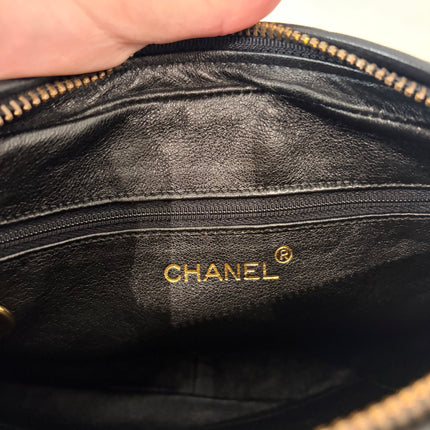 Sac Chanel Caméra Chevrons noir