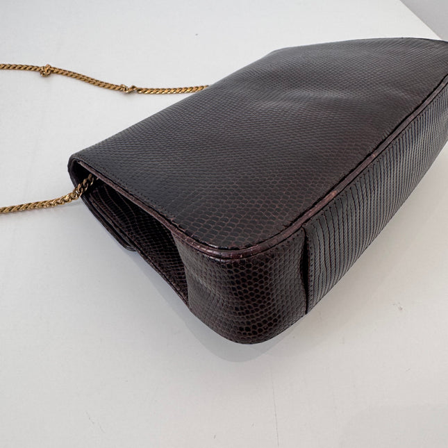 Sac Dior Vintage lézard marron