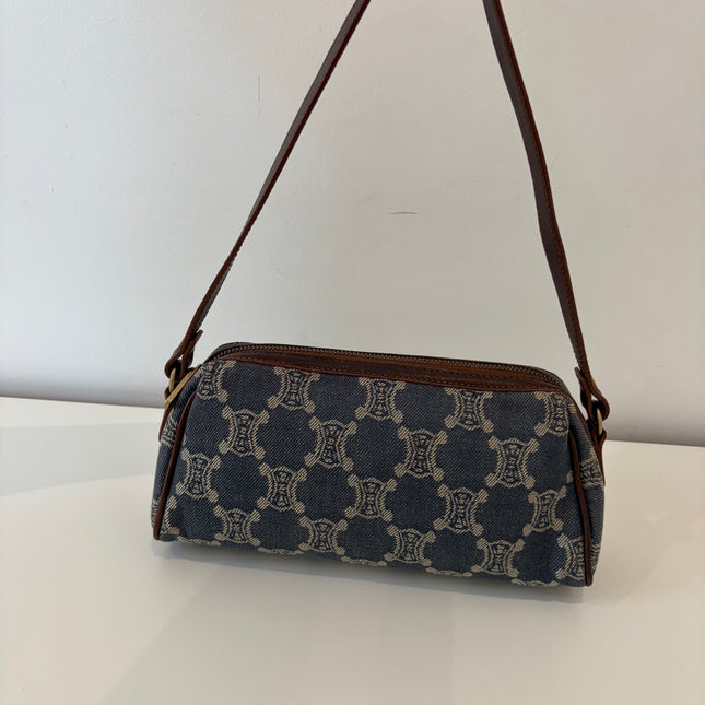 Sac Celine épaule toile bleu jean