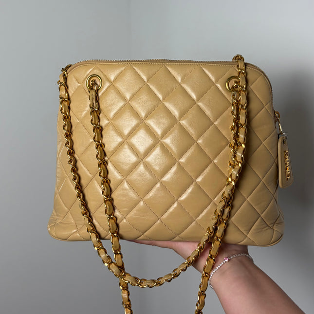 Sac Chanel shopping épaule Beige