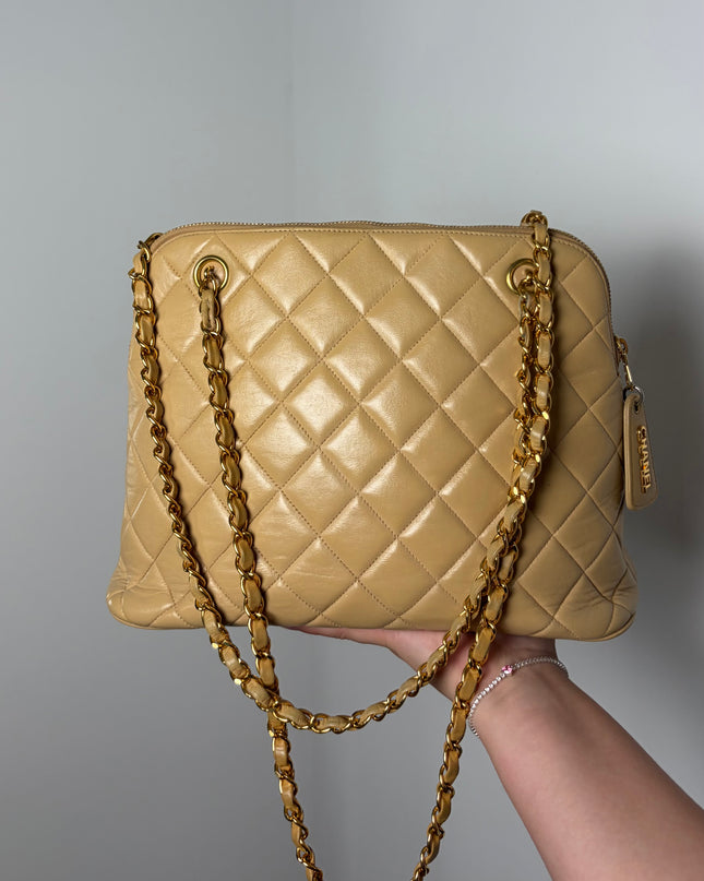 Sac Chanel shopping épaule Beige