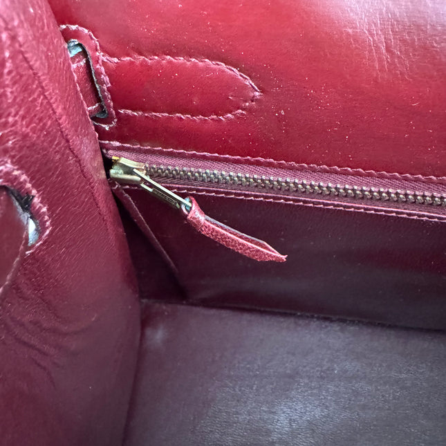 Sac Hermès Kelly 32 box Bordeaux