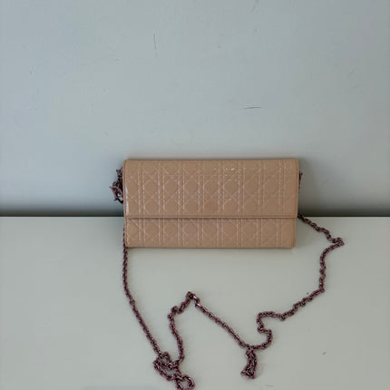 Sac Dior Wallet on chain Lady Dior rose