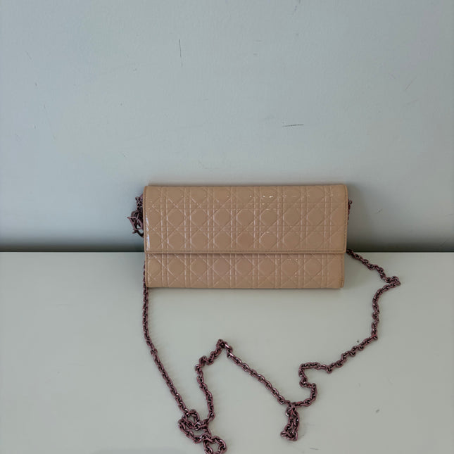Sac Dior Wallet on chain Lady Dior rose
