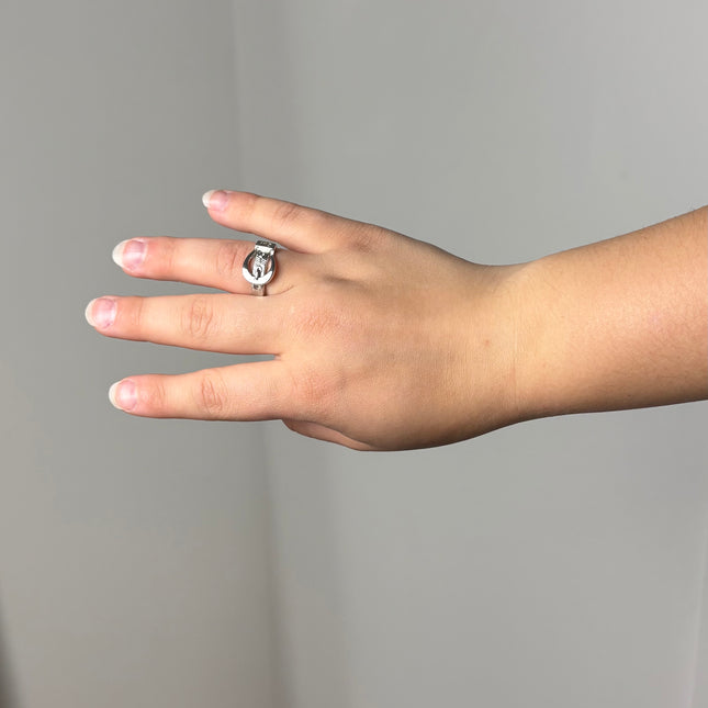 Bague Dior T55 métal argent