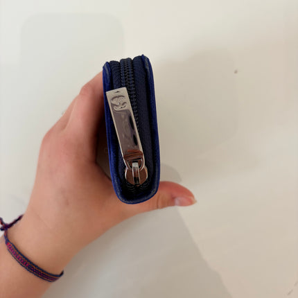 Porte monnaie Chanel bleu velours