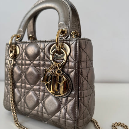Sac Dior Mini Lady Dior bandoulière Mordoré