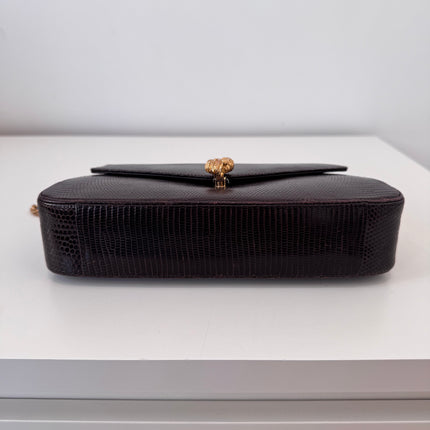 Sac Dior Vintage lézard marron