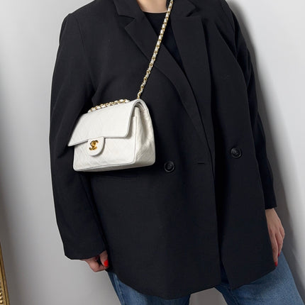 Sac Chanel Timeless Vintage 23cm Blanc