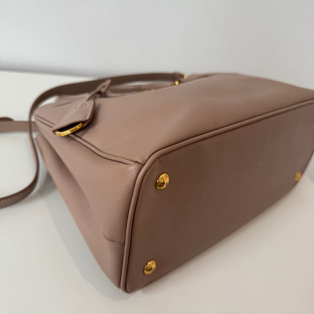 Sac Prada Galleria moyen vieux rose