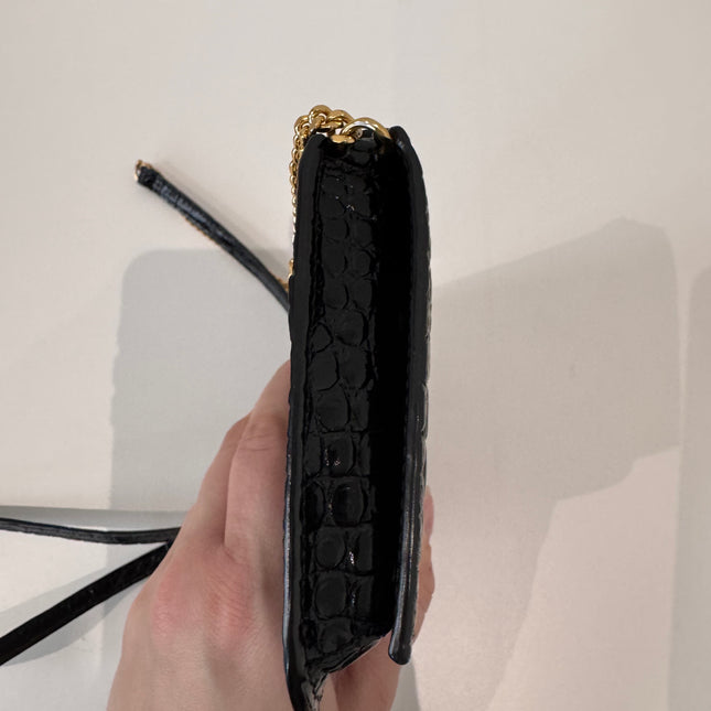 Sac saint Laurent Phone case enbossé crocodile