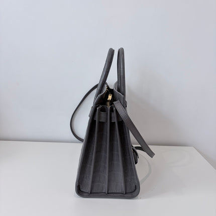Sac de Jour Saint Laurent Croco Gris Small