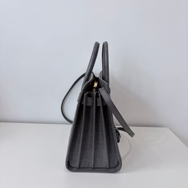 Sac de Jour Saint Laurent Croco Gris Small