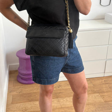 Sac Chanel Caméra GM vintage bleu nuit
