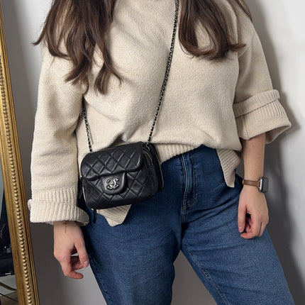 Sac Chanel mini double noir