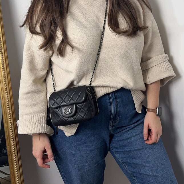Sac Chanel mini double noir