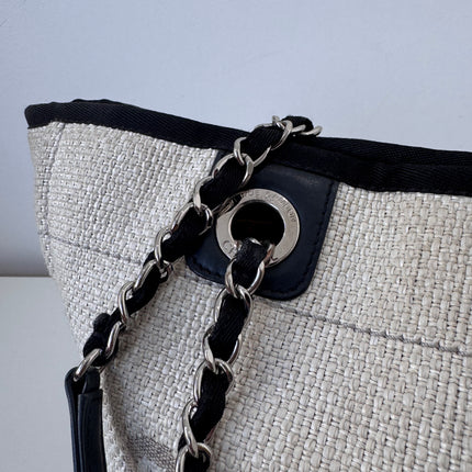 Sac Chanel Deauville medium toile écrue
