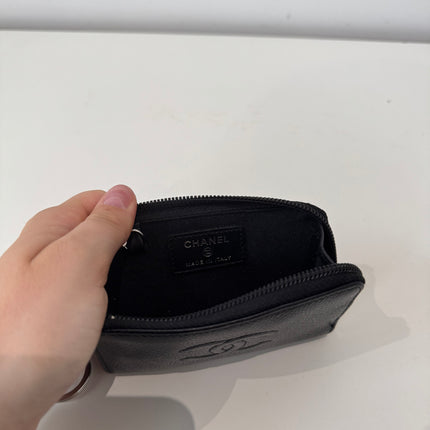 Porte-monnaie Chanel cuir caviar noir