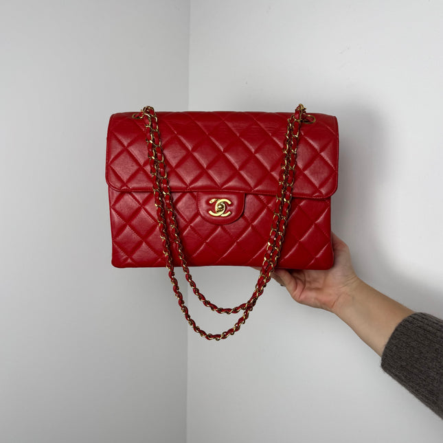 Sac Chanel Maxi timeless Double vintage Rouge