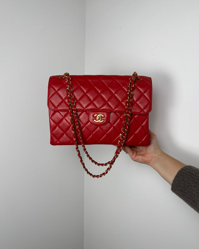 Sac Chanel Maxi timeless Double vintage Rouge