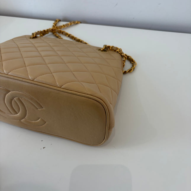 Sac Chanel shopping épaule Beige