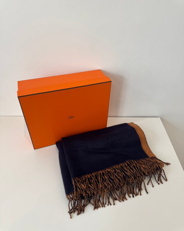 Étole Hermès cachemire double face