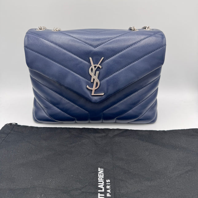 Sac Loulou Small Saint Laurent Bleu Marine