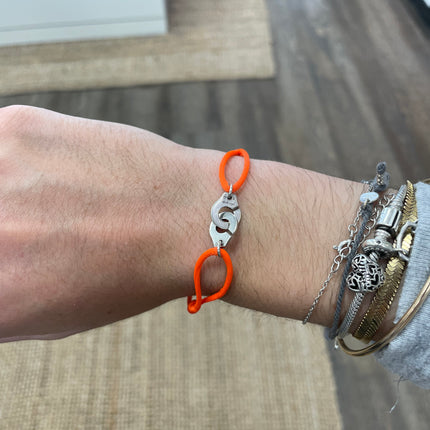 Bracelet Menottes Dinh Van Tissu Orange fluo
