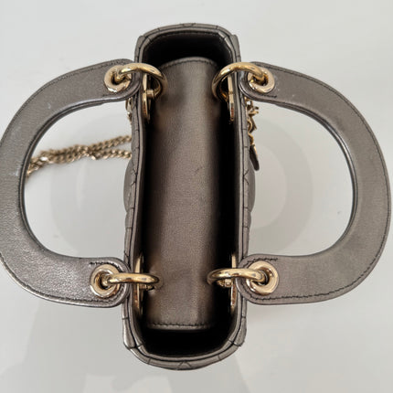 Sac Dior Mini Lady Dior bandoulière Mordoré