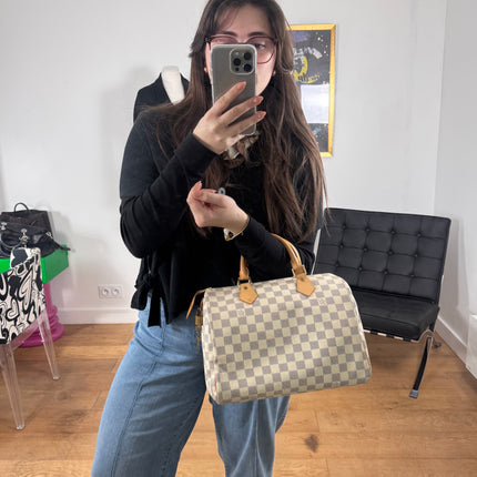 Sac Louis Vuitton Speedy 30 damier azur