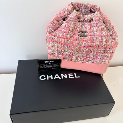Sac à dos Chanel Gabrielle tweed rose