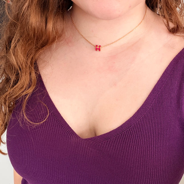 Collier Hermès Mini Pop H Fuchsia